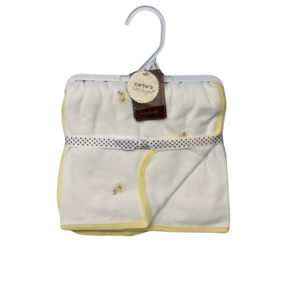 Carter's Embroidery Ducks White and Yellow Receiving Baby Blanket